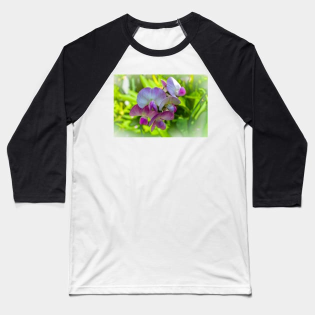 Sweet Pea Blossom Baseball T-Shirt by zigzagr63